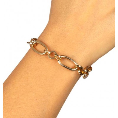 PULSERA ESLABONES 17+3CM CHAPADO                                                                    