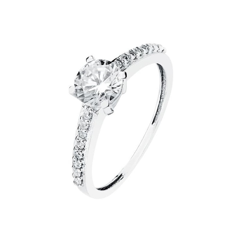 SOLITARIO ORO BLANCO CIRCONITAS 6 MM                                                                