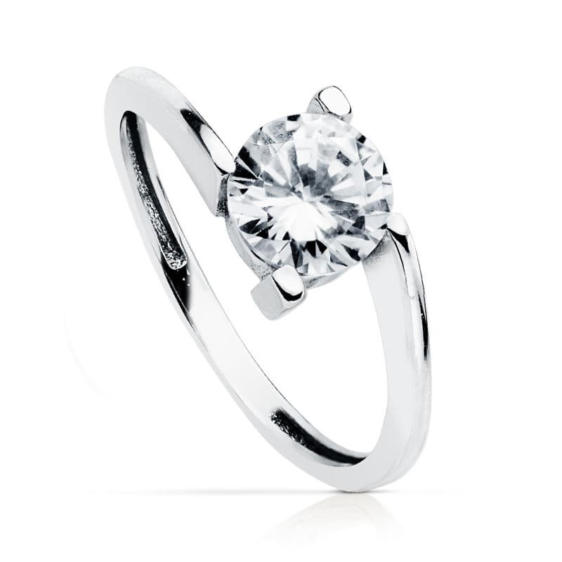 SOLITARIO ORO BLANCO CIRCONITA 7 MM                                                                 