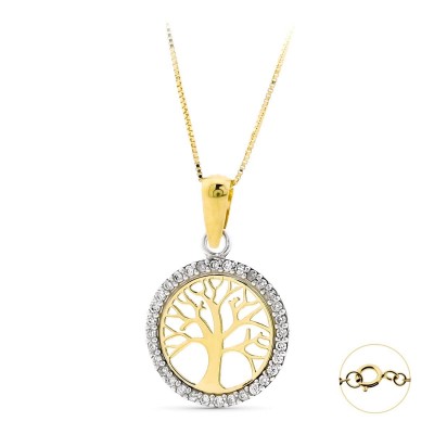 ARGANTILLA 42 CM ORO BICOLOR ARBOL DE LA VIDA 13 MM                                                 