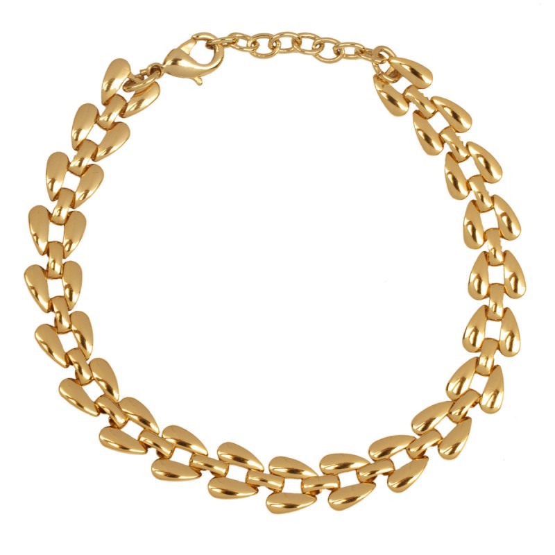 PULSERA ESLABONES 17+3CM CHAPADO                                                                    