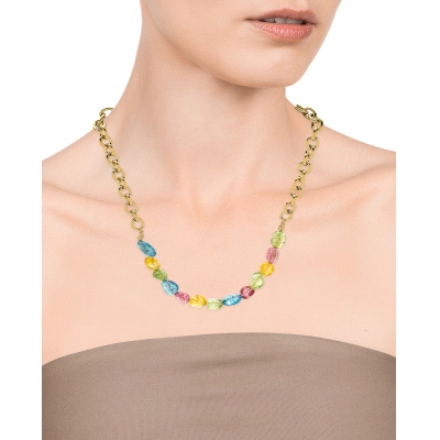 COLL ACERO DORADO CADENA BOLAS COLOR SRA FN                                                         