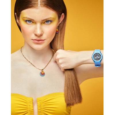 PEND ACERO IP DORADO Y RESINA SRA FN                                                                