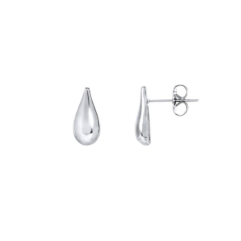 PEND.LAGRIMA 13MM PLATEADO TIPO GOTA REALIZADO EN ALEACION DE METALES                               