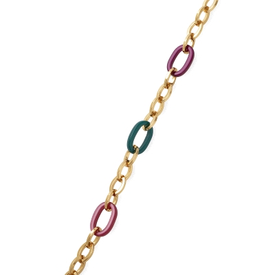 COLLAR TRICOLOR ACETATOS 42+5CM CHAPADO                                                             