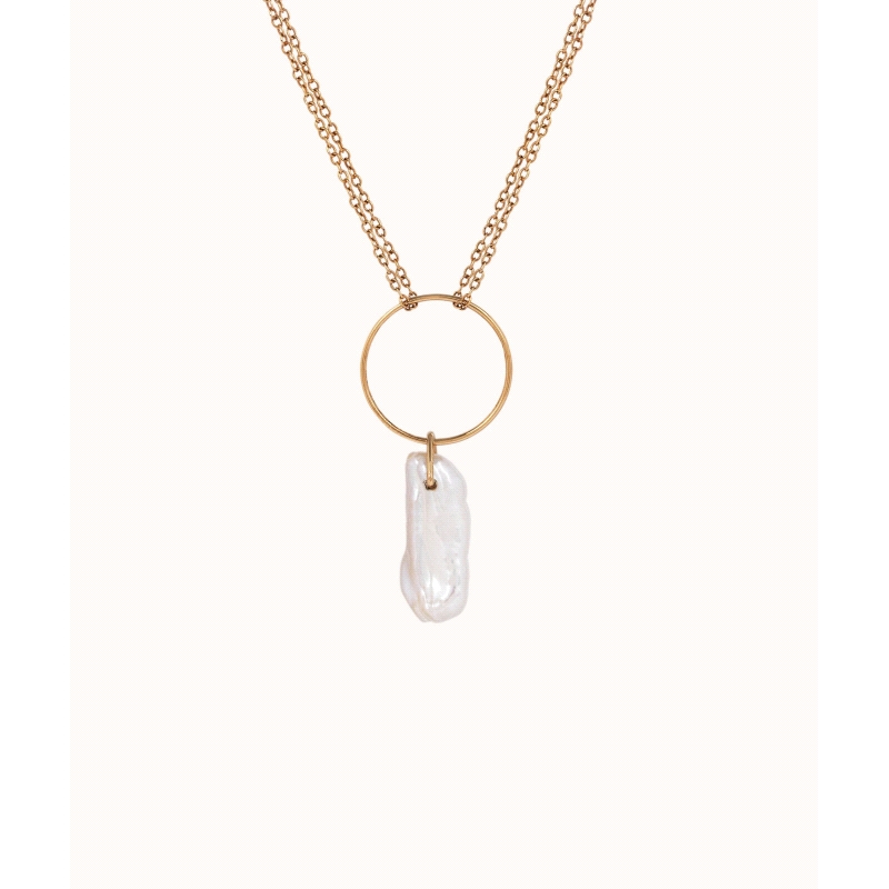 COLLAR ARO PERLA IRREGULAR 45+6CM                                                                   