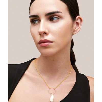 COLLAR ARO PERLA IRREGULAR 45+6CM                                                                   