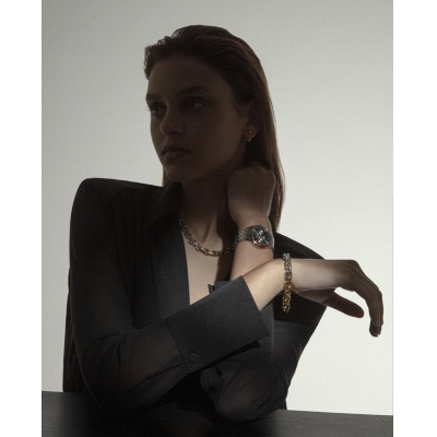 PULS ACERO BITONO IP DORADO ESLABONES SRA FN                                                        