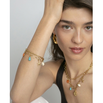 PULS ACERO IP DORADO CONCHA SRA FASHION                                                             