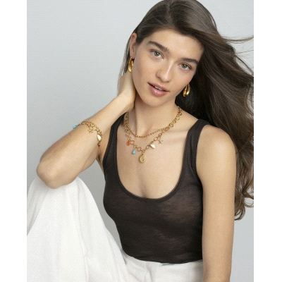 PULS ACERO IP DORADO CONCHA SRA FASHION                                                             