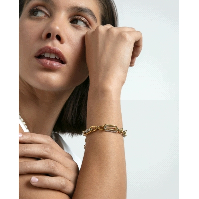 PULS ACERO E IP DORADO ESLABONES SRA FASHION                                                        