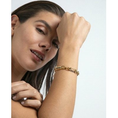 PULS ACERO E IP DORADO ESLABONES SRA FASHION                                                        