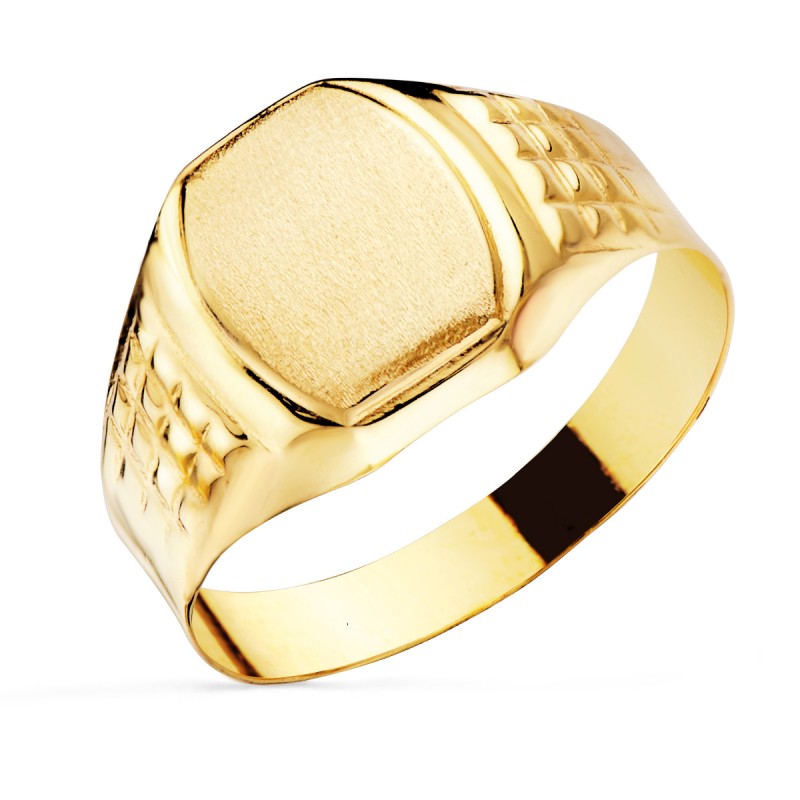 SELLO ORO AMARILLO CABALLERO HUECO LATERAL. CABEZA TONEL 11X9 MM                                    