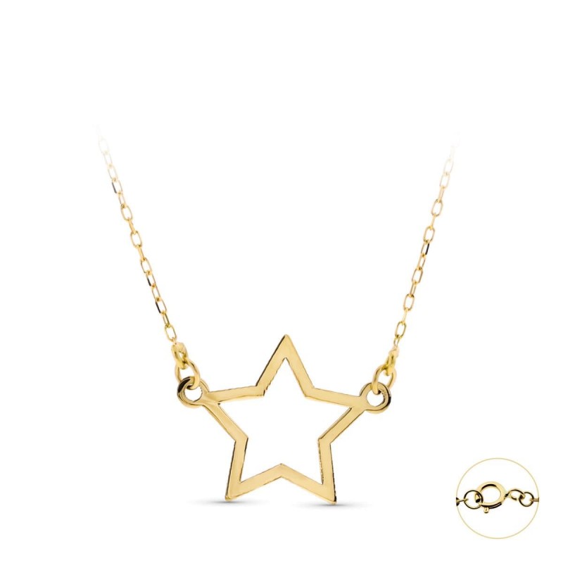 GARGANTILLA 45 CM ORO AMARILLO ESTRELLA 14X11 MM                                                    