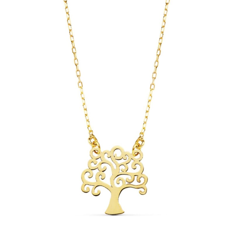 GARGANTILLA ORO AMARILLO ARBOL DE LA VIDA CON CADENA 45 CM                                          