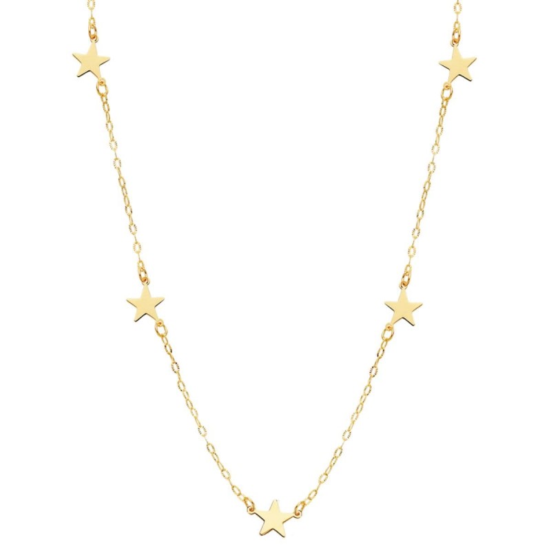 GARGANTILLA ORO AMARILLO ESTRELLAS 42 CM                                                            